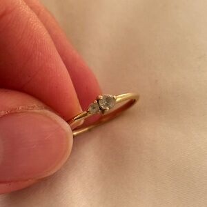 Mejuri twin cluster diamond small mini Elegant Gold Ring with Accent size 6-7